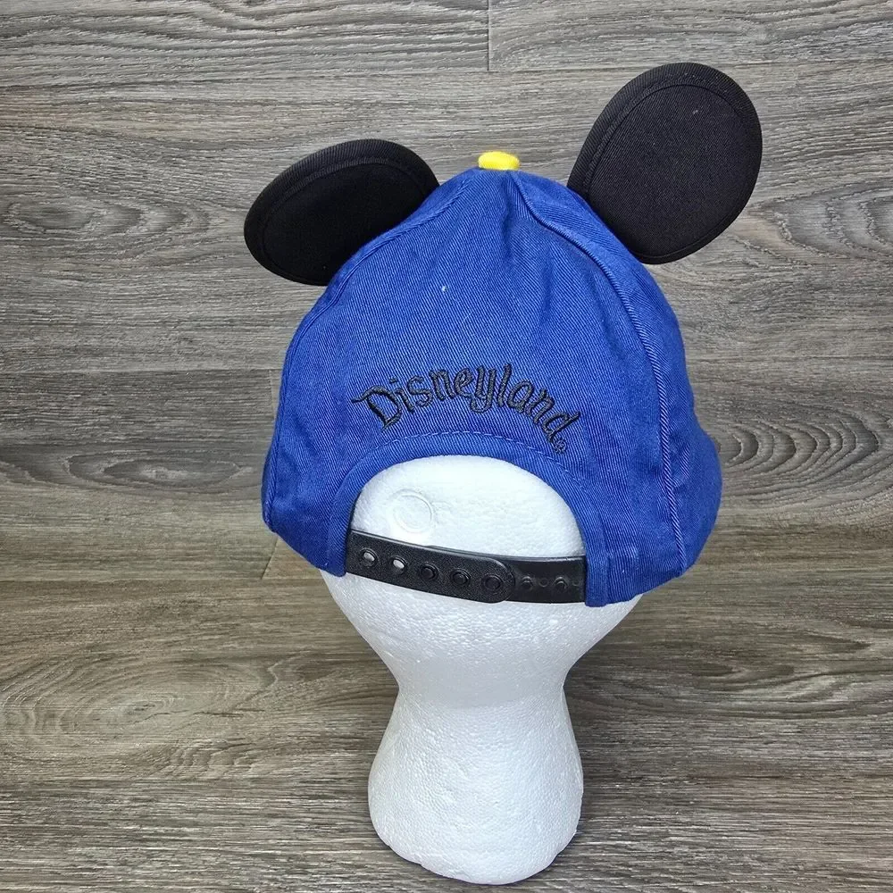 Vtg Youth Mickey Mouse Hat Ears Disney World Land Parks Signed Cap RARE snapback